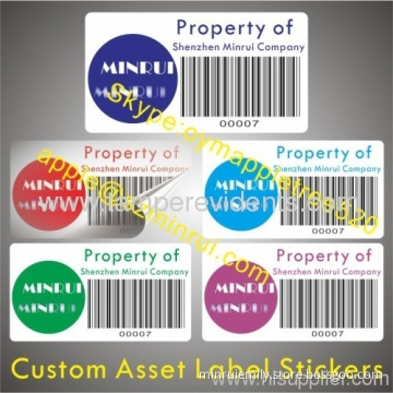 Custom Asset Labels With Barcode And Logo,asset Identification Labels With Strong Adhesive,destructive Asset Id Labels 